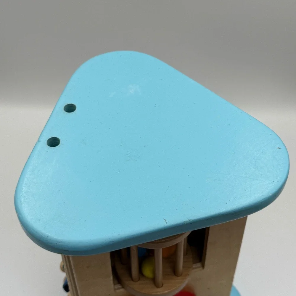 Pottery Barn Kids Wooden Activity Triangle Xylophone Gears Drum Sensory Toy